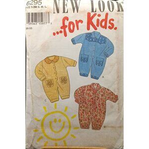 New Look 6295 Vintage Childs Sewing Pattern Rompers 1-3 Months S-M-L
